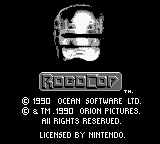 RoboCop title screen for GameBoy